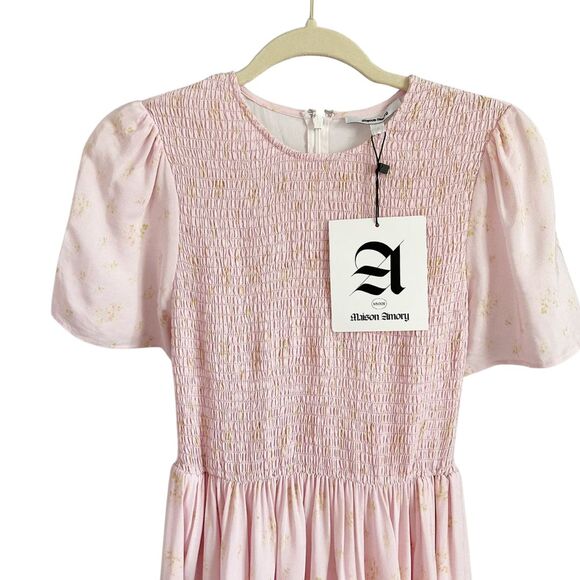 Maison Amory Bonnie Bow Back Dress Small Pink NWT - Picture 3 of 7
